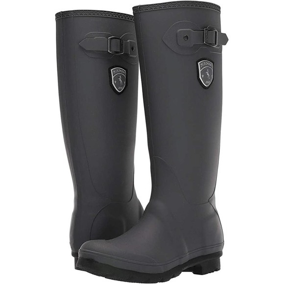 Kamik Shoes - Kamik Jennifer Gray Charcoal Logo Rainboots 11